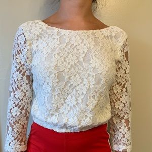 Gorgeous lace white crop top